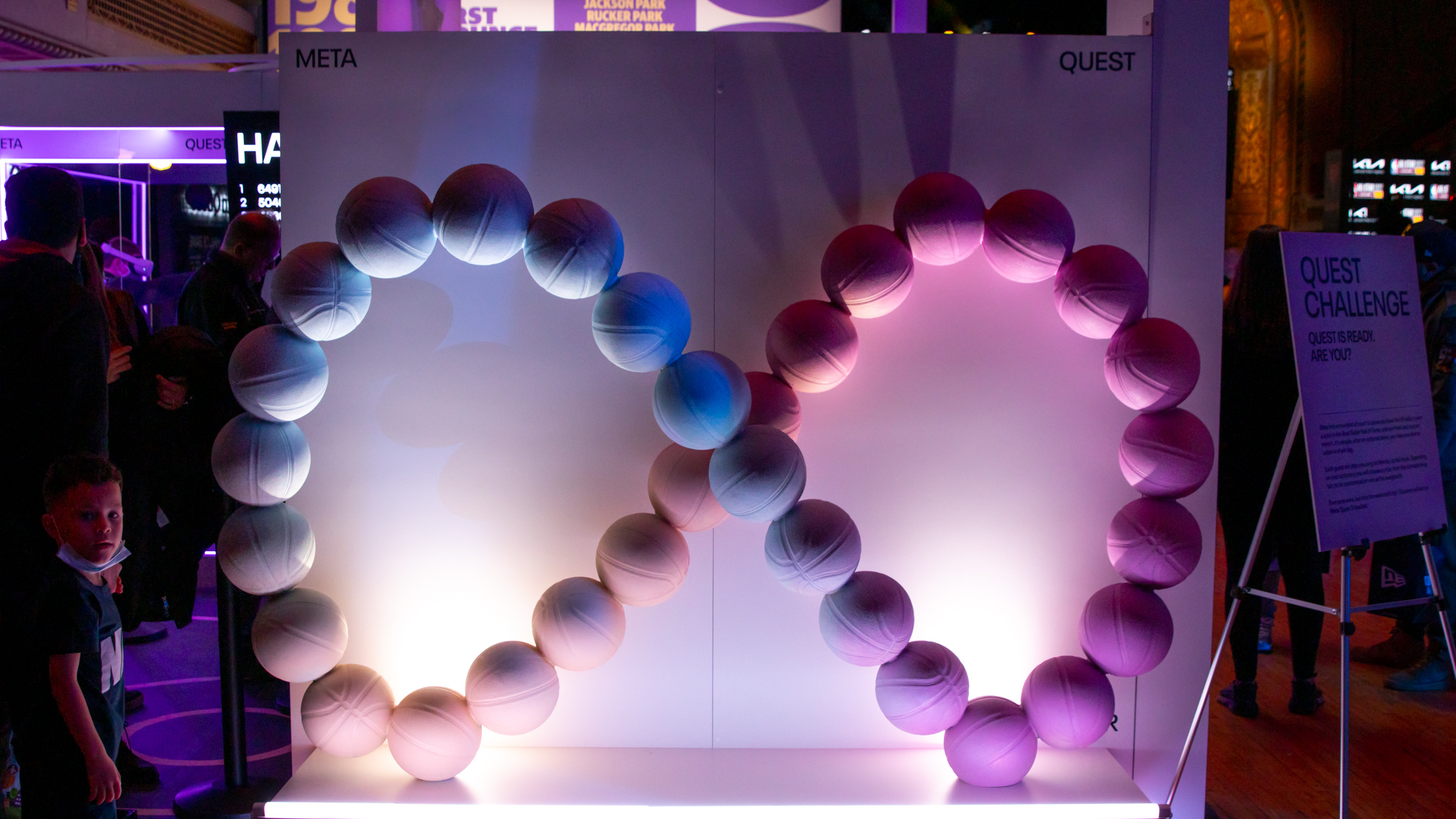 Meta sign at the booth